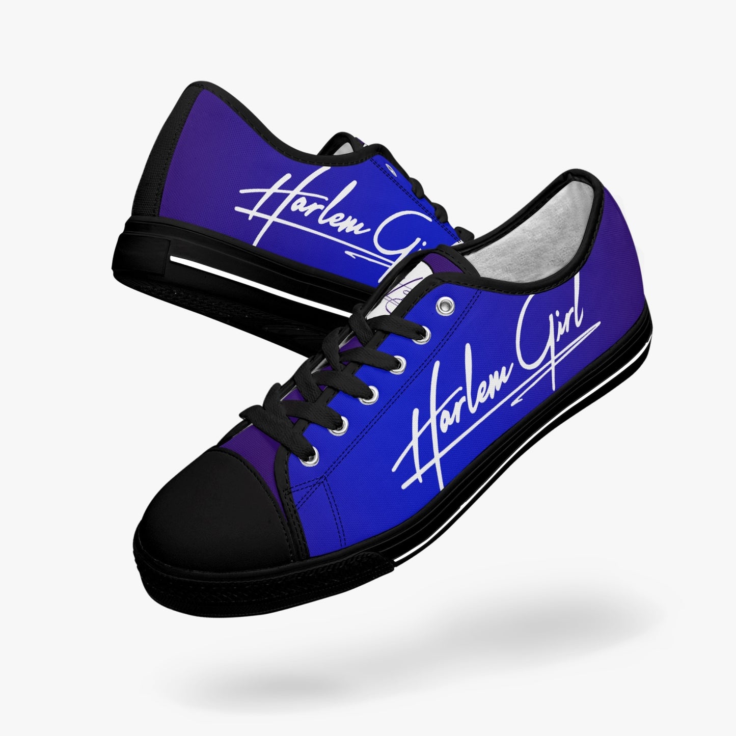 HB Harlem Girl "Lenox Ave" Classic Low Tops - Sapphire - Women (Black or White Sole)