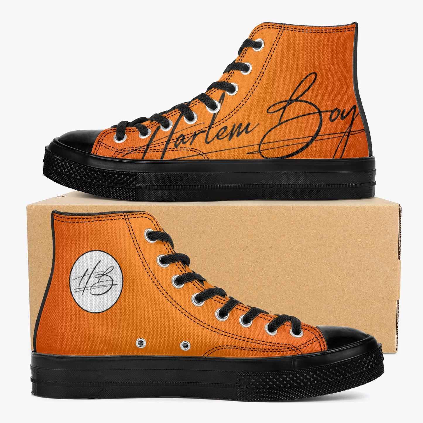Harlem Boy "Coolee High" Tops Men - Mandarin Fire - Black Sole
