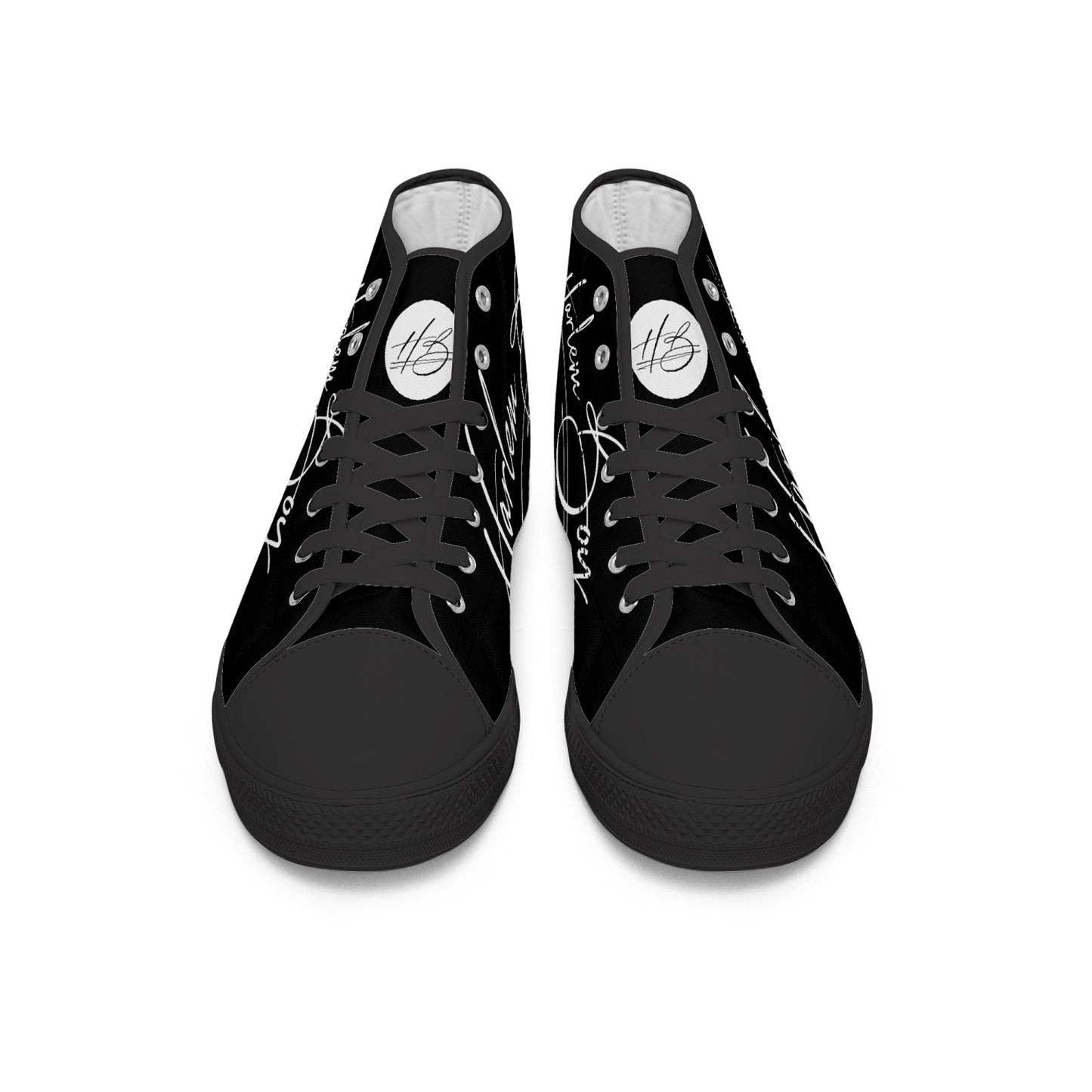 Harlem Boy "Lenox Ave" Unisex Classic High Tops - Onyx (Black or White Sole)