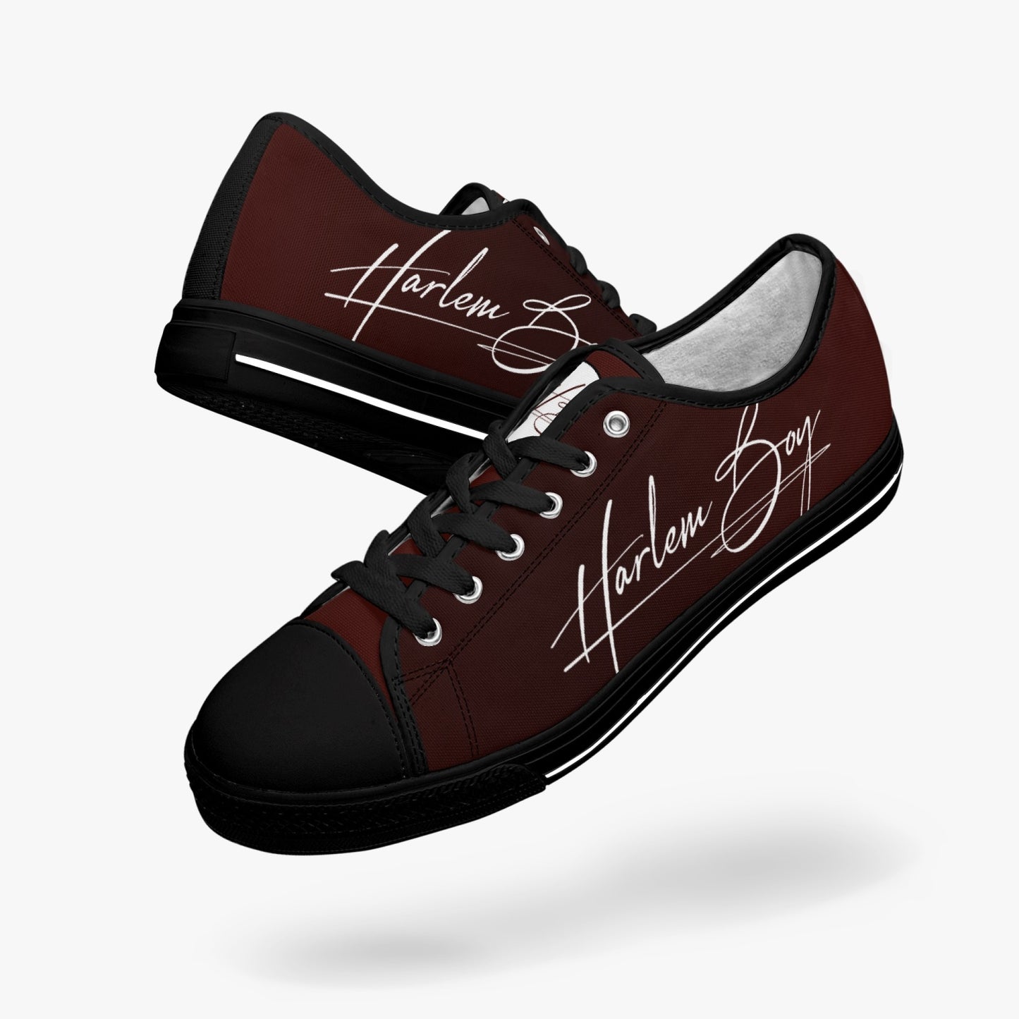 HB Harlem Boy "Lenox Ave" Classic Low Tops - Burnished Mahogany - Men (Black or White Sole)