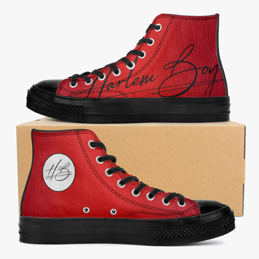 Harlem Boy "Coolee High" Tops Men - Ruby - Black Sole