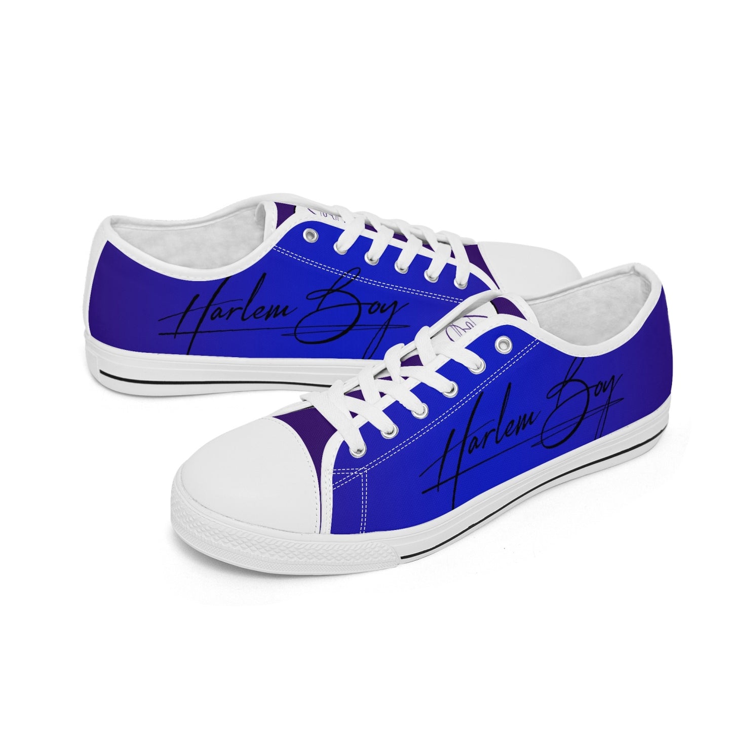 Harlem Boy "Lenox Ave" Unisex Classic Low Tops - Sapphire (Black or White Sole)