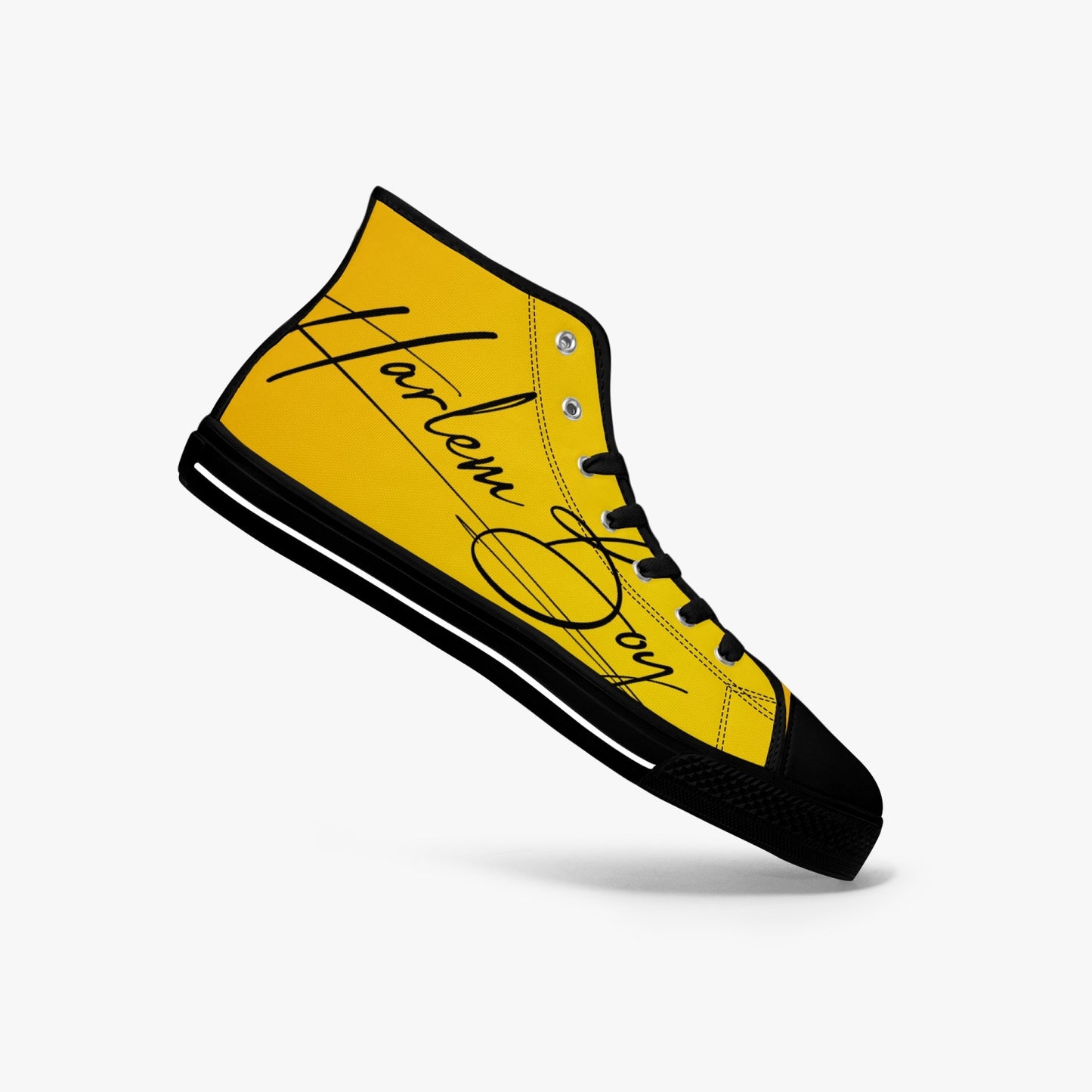 HB Harlem Boy "Lenox Ave" Classic High Top - Gold - Men (Black or White Soles)