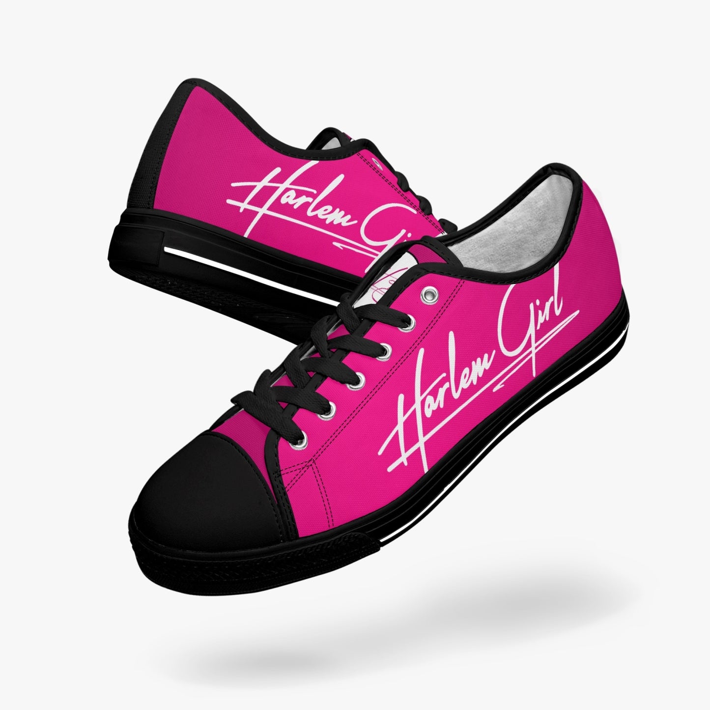 HB Harlem Girl "Lenox Ave" Classic Low Tops - Fuchsia - Women (Black or White Sole)