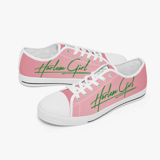 HB Harlem Girl "Lenox Ave" Classic Low Tops - Pink n Green - Women (Black or White Sole)