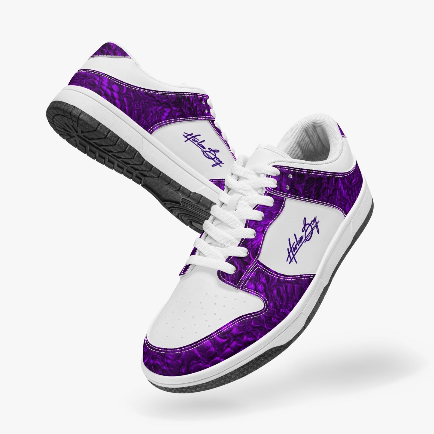 Harlem Boy Collection - Dunks - Low Top Men - Crocodile Print Amethyst
