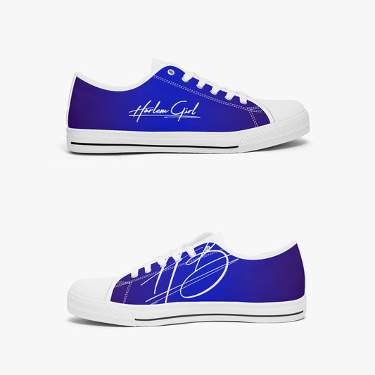 Harlem Girl "Coolee High" Womens Low-Top Canvas Sneaks - Sapphire