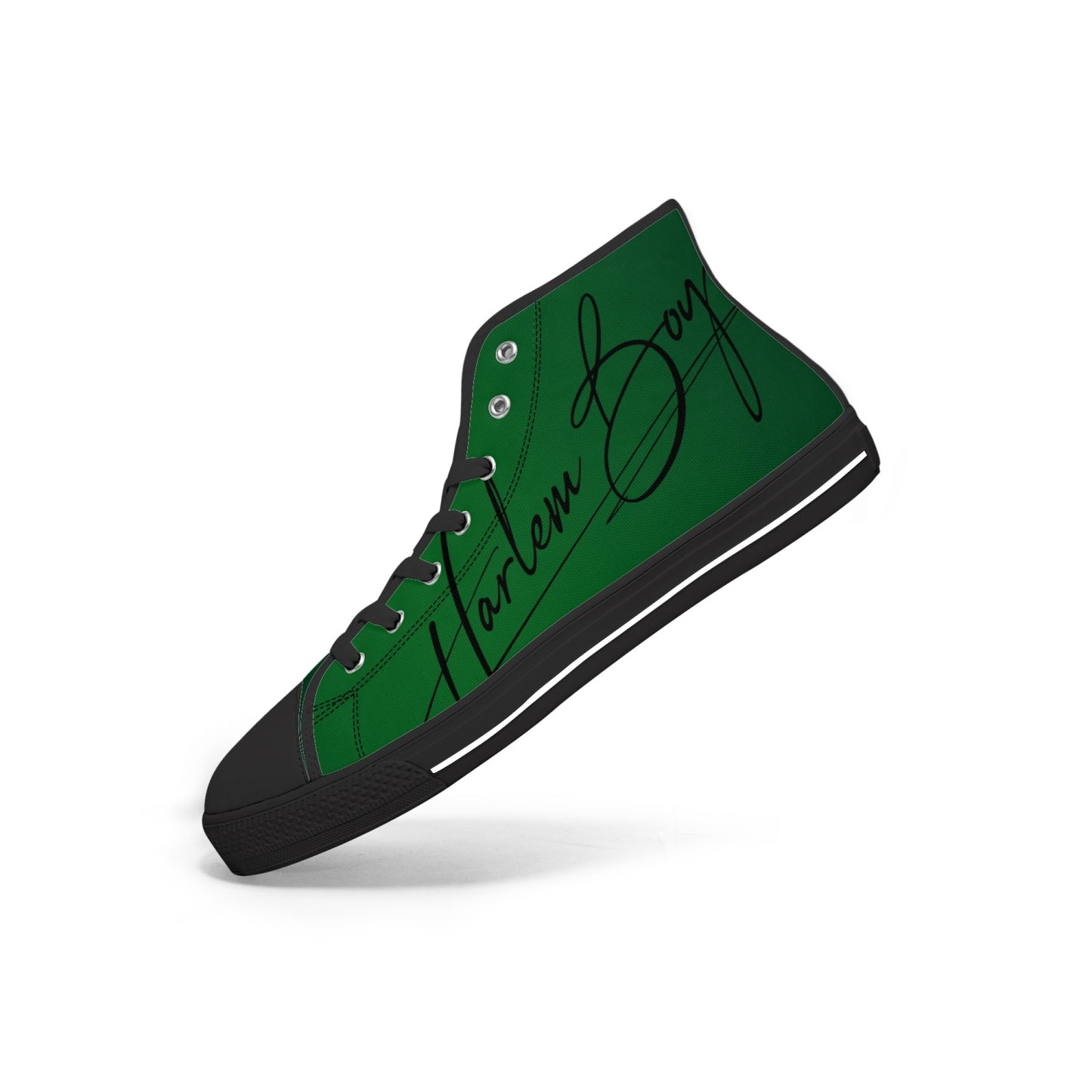 Harlem Boy "Lenox Ave" Unisex Classic High Tops - Emerald (Black or White Sole)