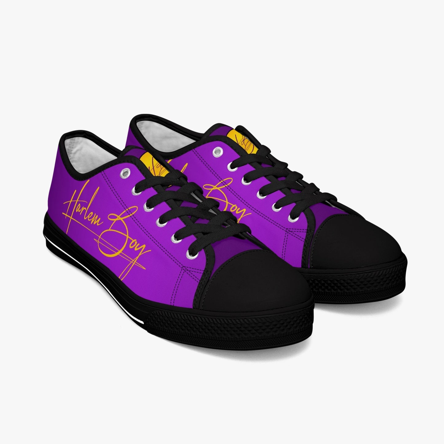 HB Harlem Boy "Lenox Ave" Classic Low Tops - Purple and Gold - Men (Black or White Sole)