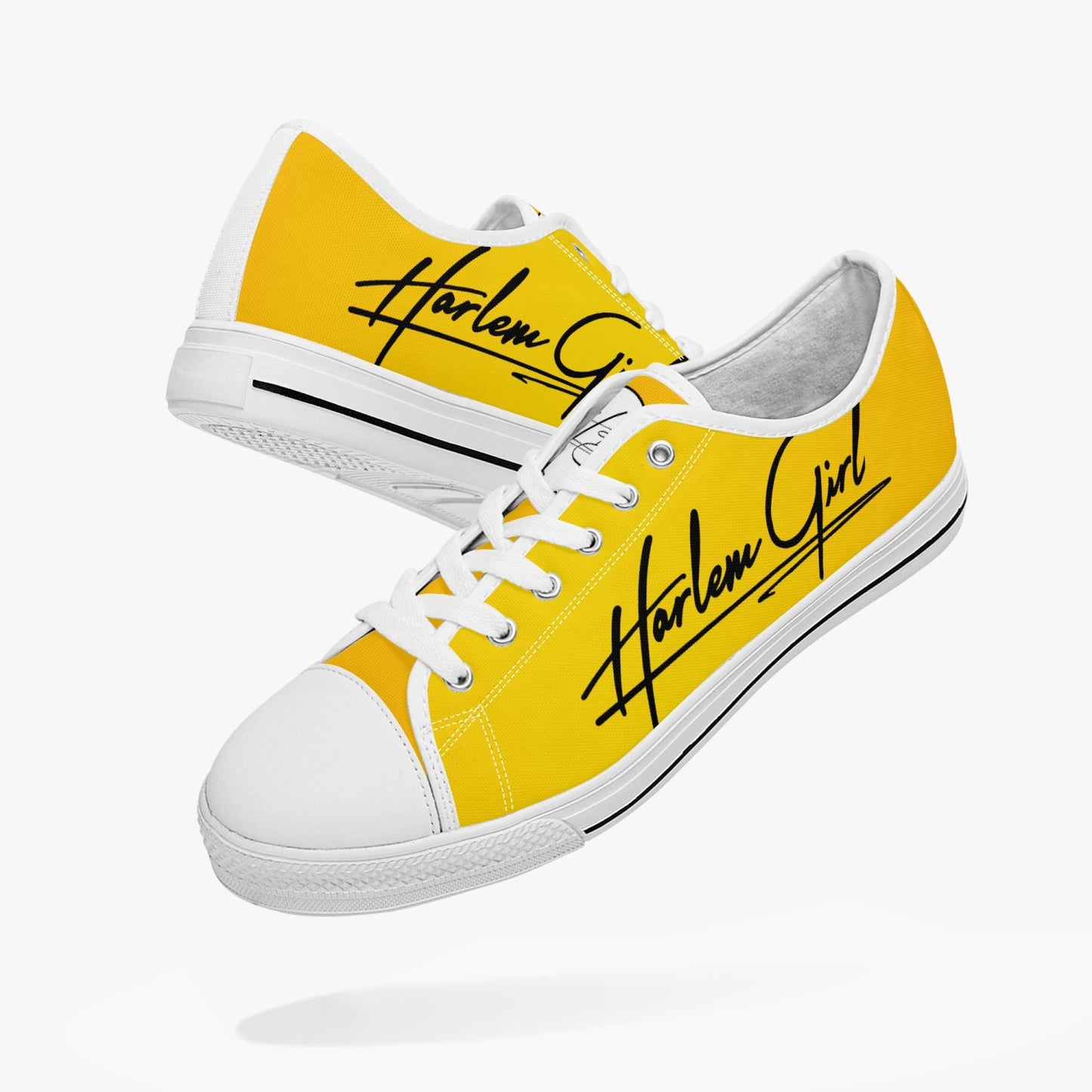 HB Harlem Girl "Lenox Ave" Classic Low Tops - Gold - Women (Black or White Sole)