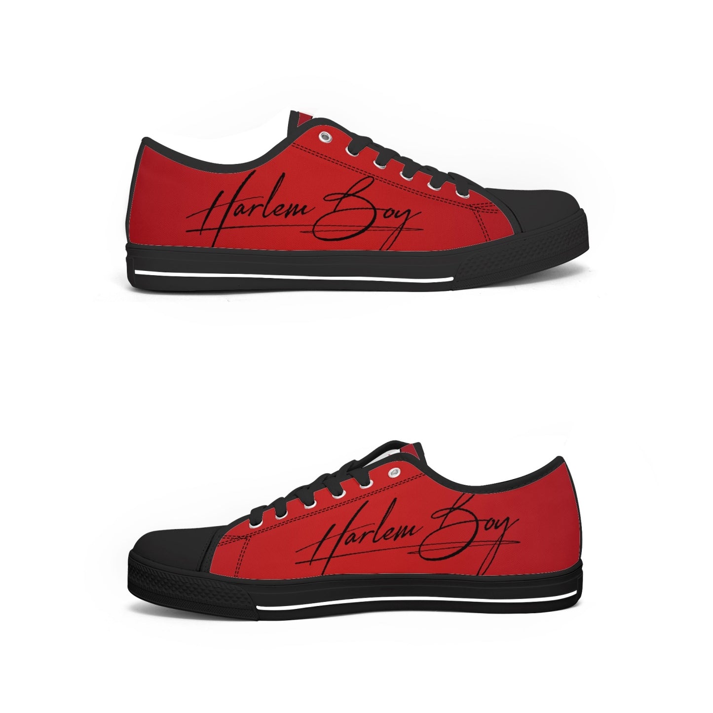 Harlem Boy "Lenox Ave" Unisex Classic Low Tops - Ruby (Black or White Sole)