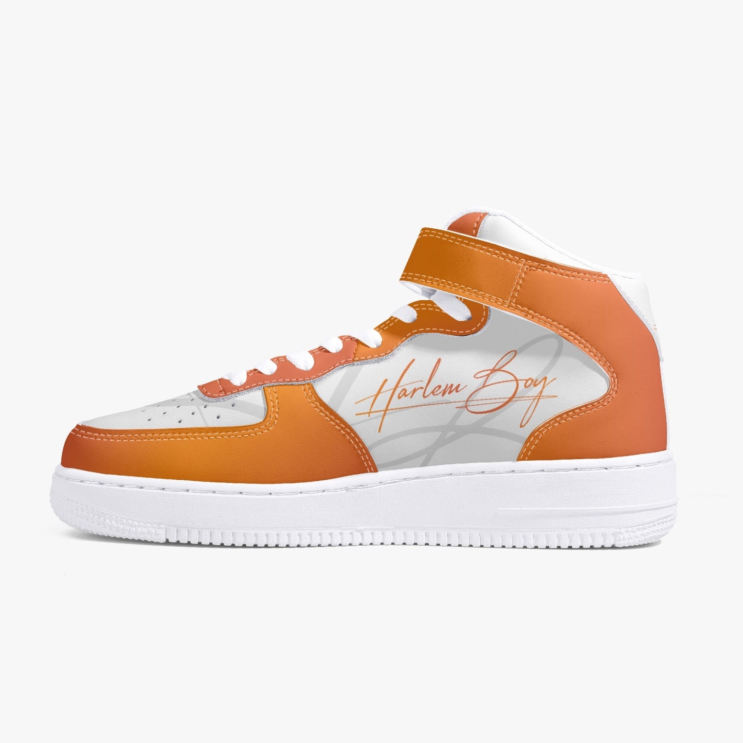 Harlem Boy "Strapped" Leather Hi Top Kicks - Mandarin