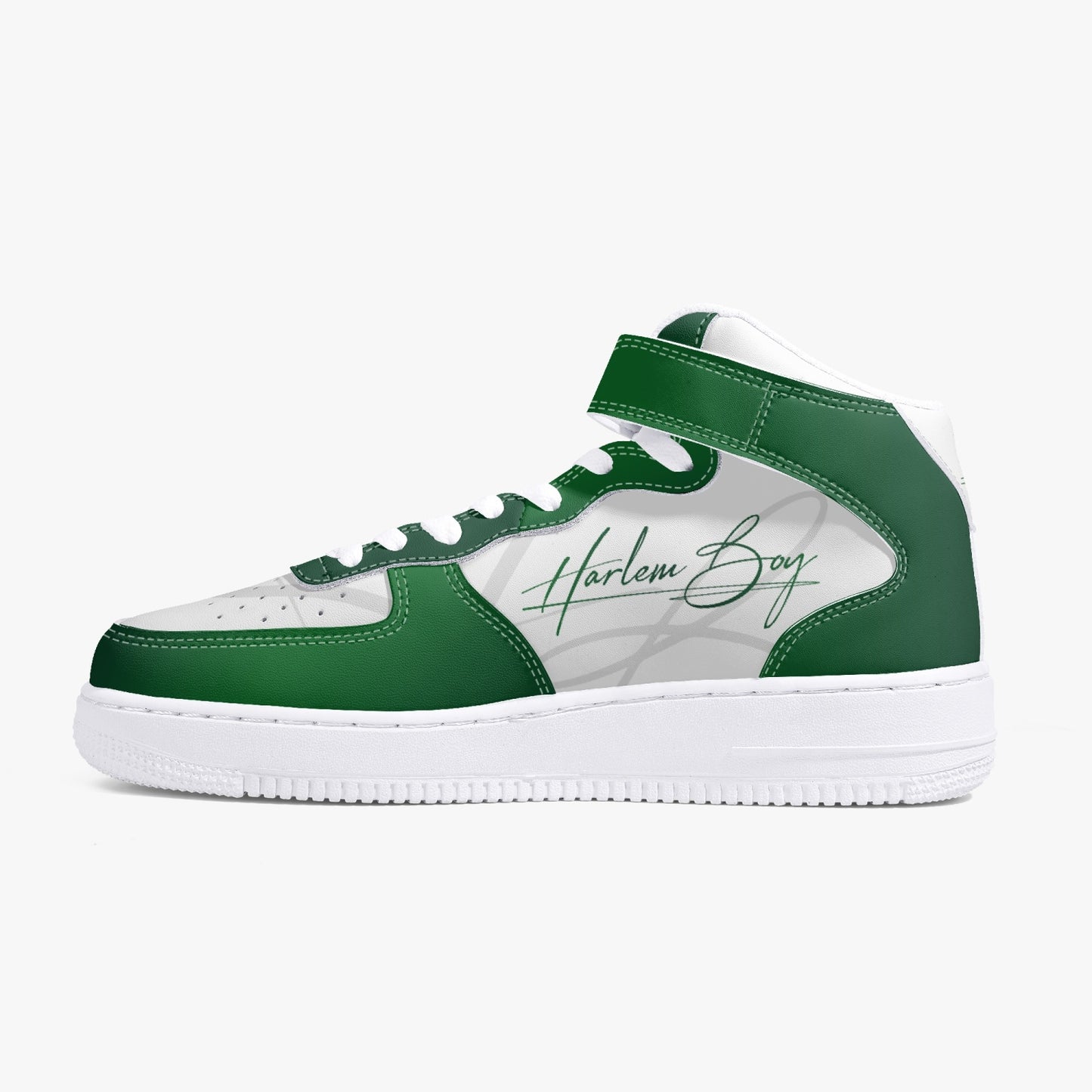Harlem Boy "Strapped" Leather Hi Top Kicks - Emerald