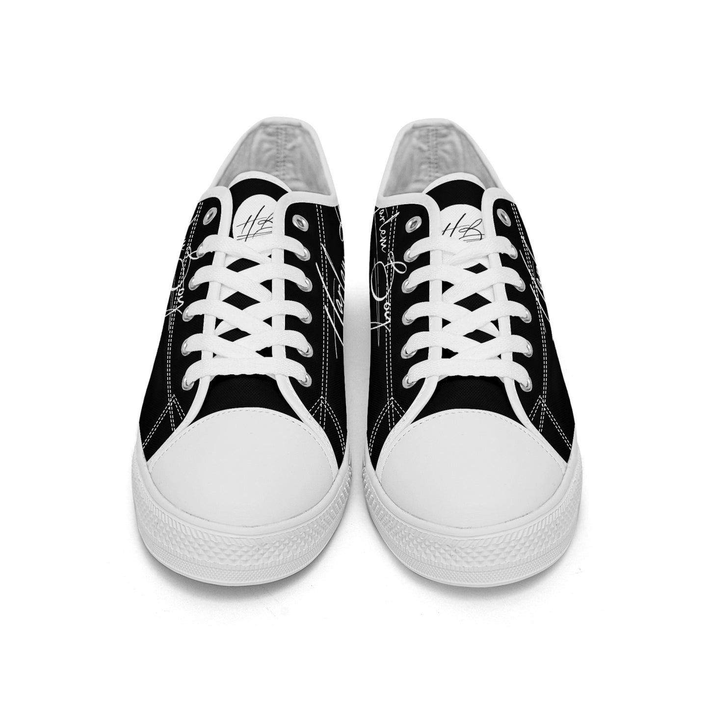 Harlem Boy "Lenox Ave" Unisex Classic Low Tops - Onyx (Black or White Sole)