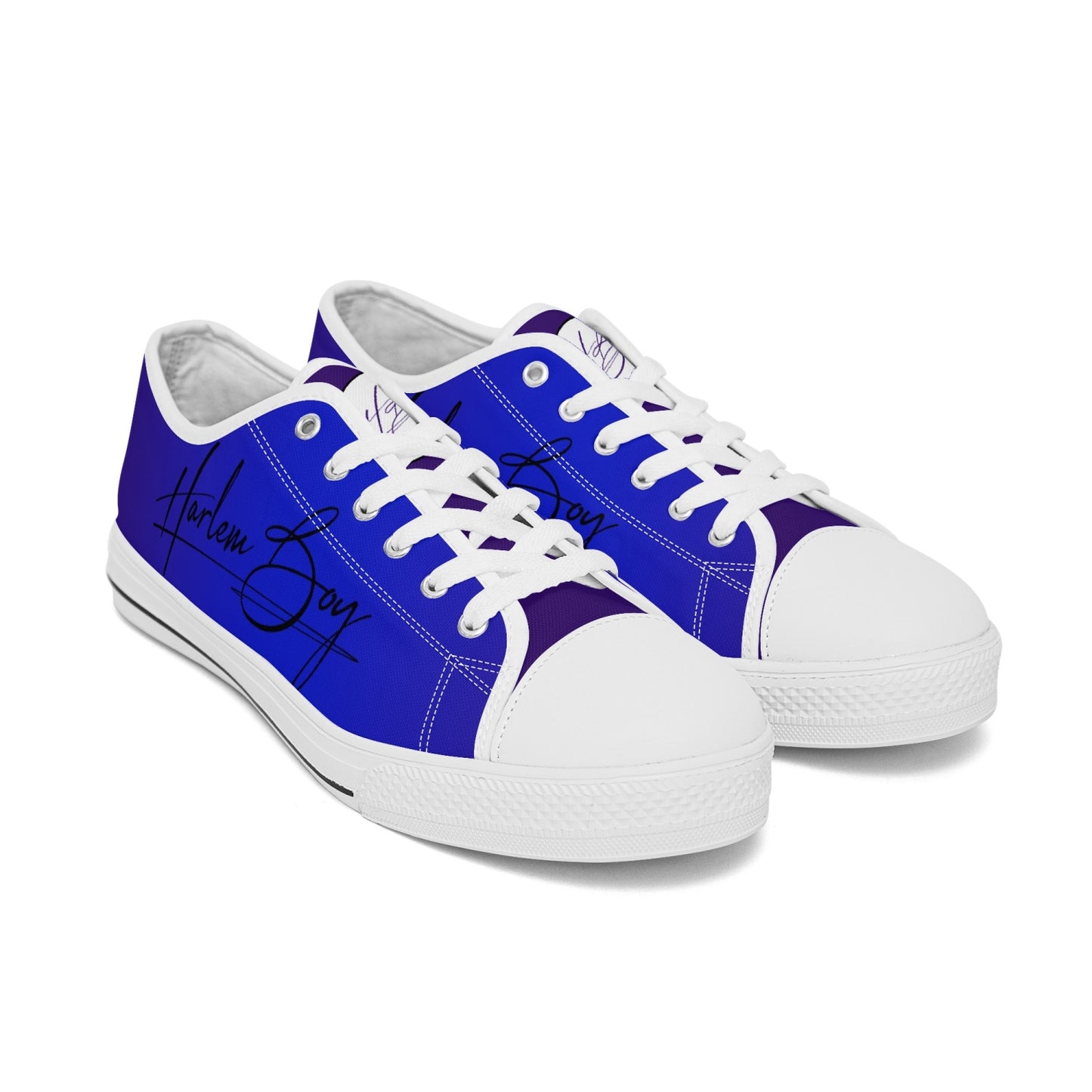 Harlem Boy "Lenox Ave" Unisex Classic Low Tops - Sapphire (Black or White Sole)