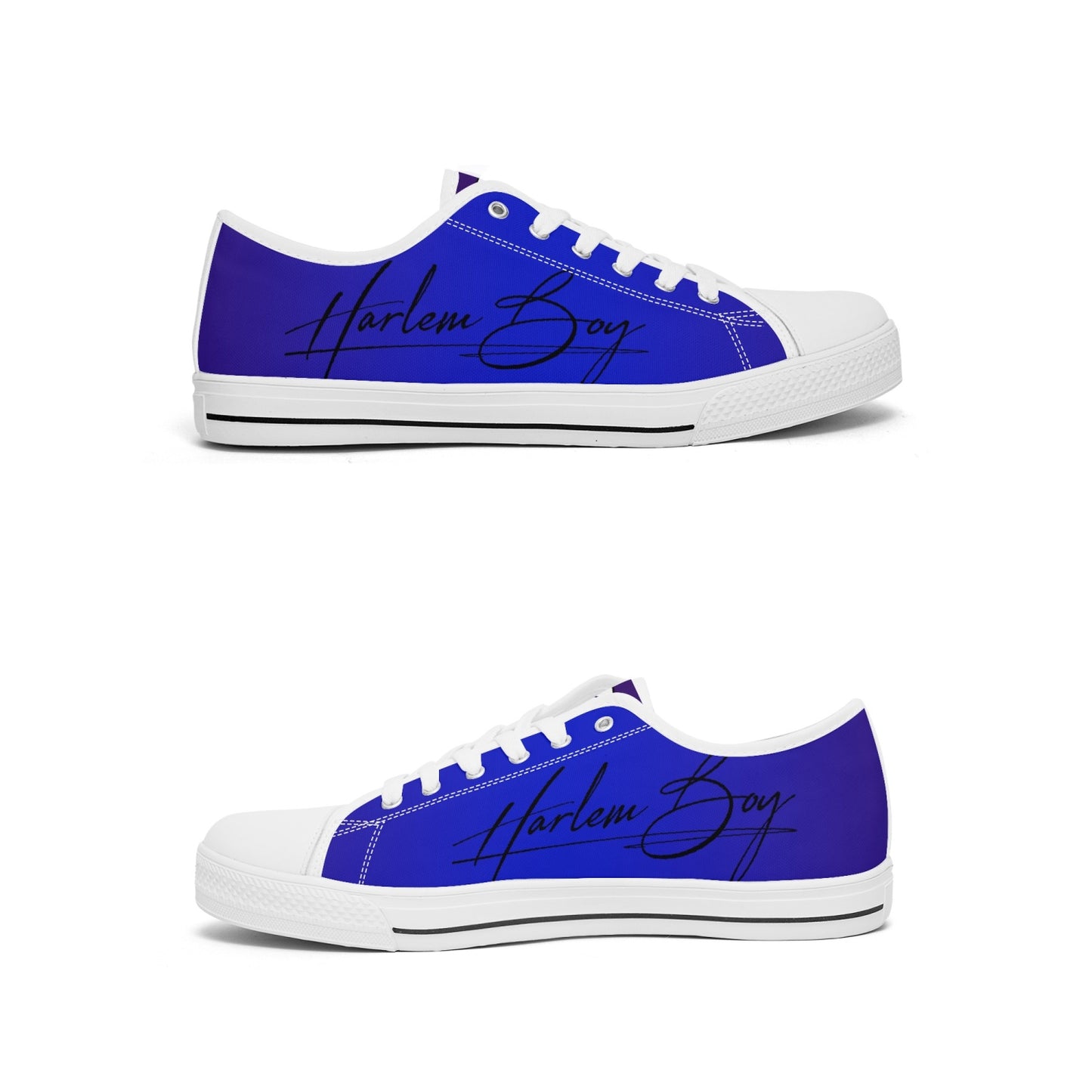 Harlem Boy "Lenox Ave" Unisex Classic Low Tops - Sapphire (Black or White Sole)