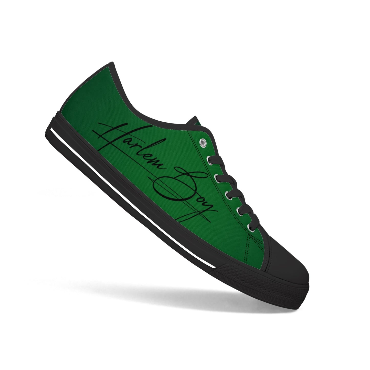 Harlem Boy "Lenox Ave" Unisex Classic Low Tops - Emerald (Black or White Sole)