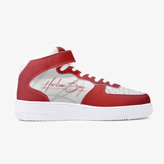 Harlem Boy "Strapped" Leather Hi Top Kicks - Ruby