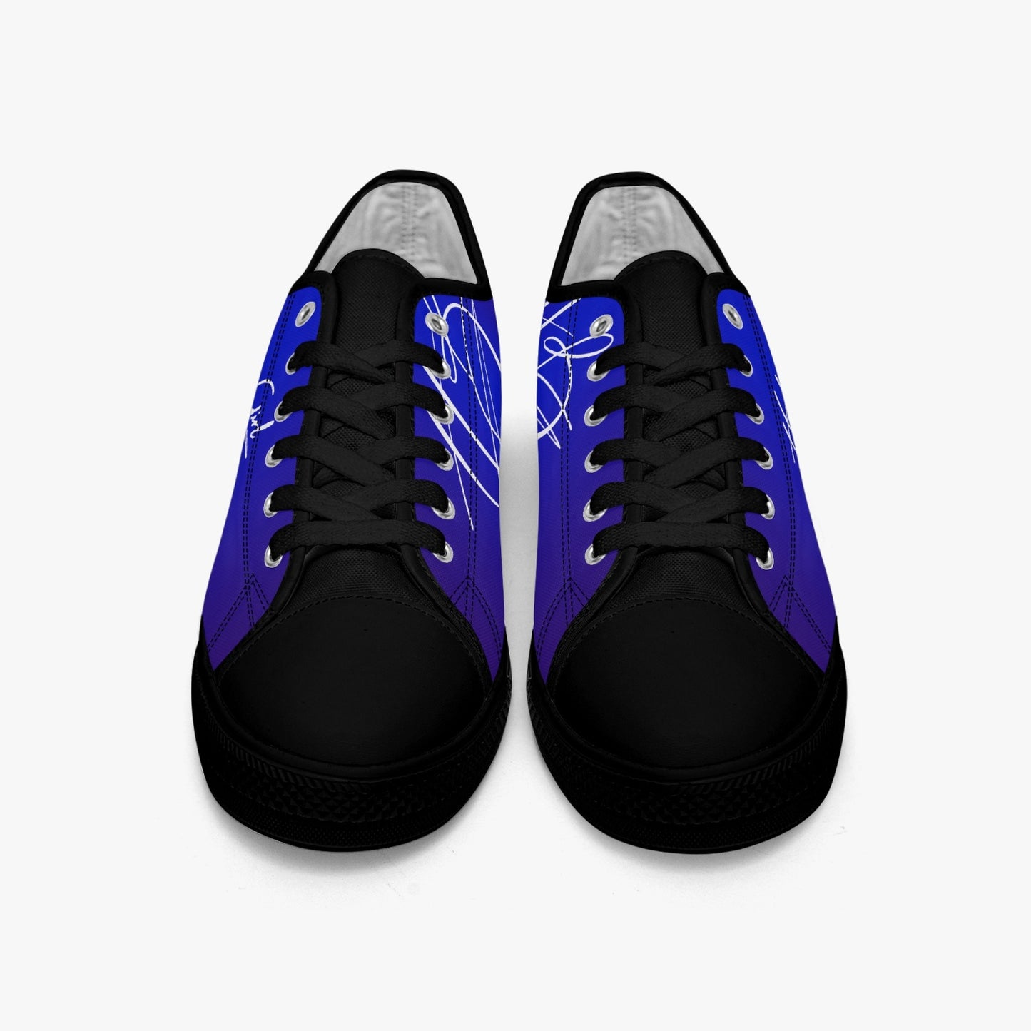 Harlem Girl "Coolee High" Womens Low-Top Canvas Sneaks - Sapphire