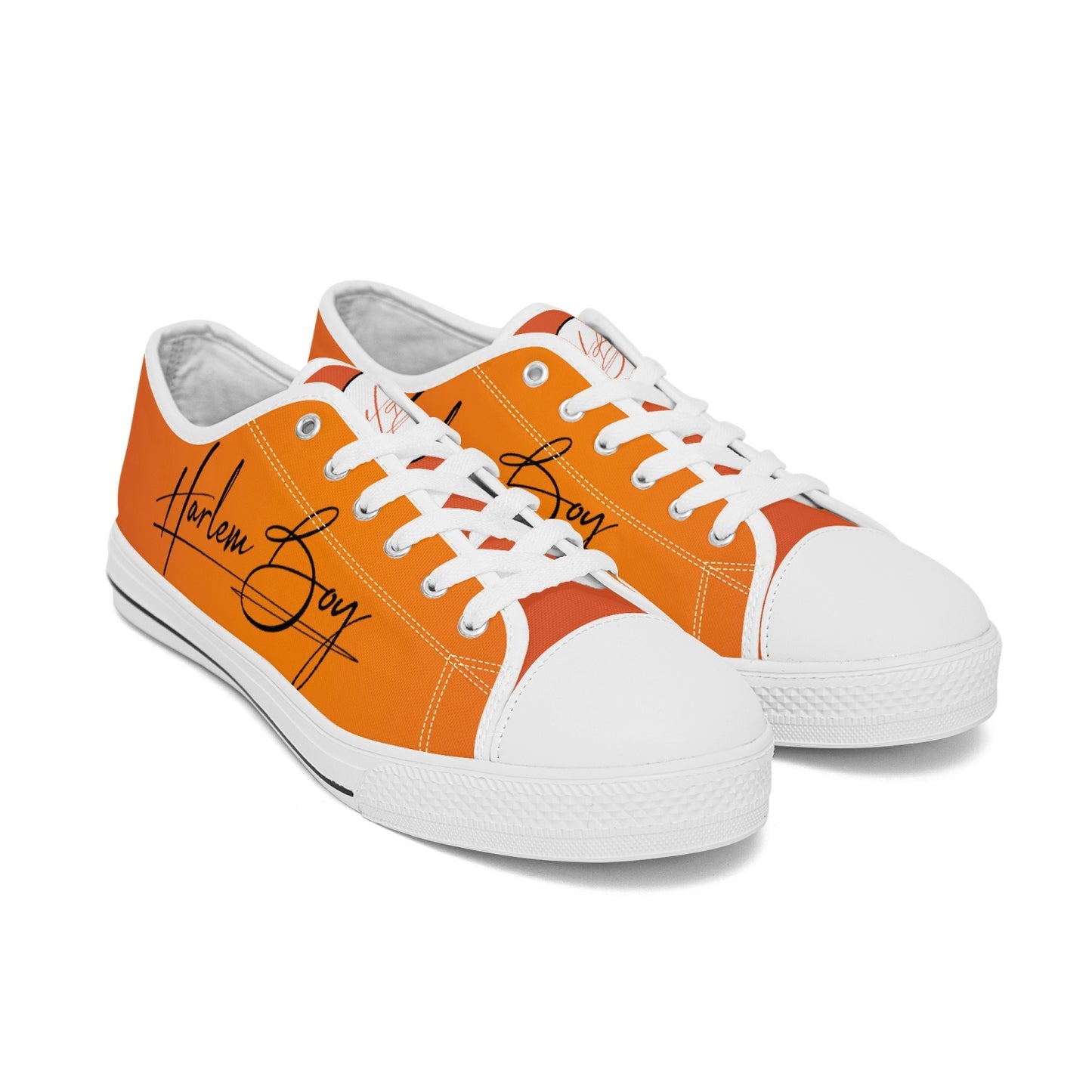 Harlem Boy "Lenox Ave" Unisex Classic Low Tops - Mandarin (Black or White Sole)
