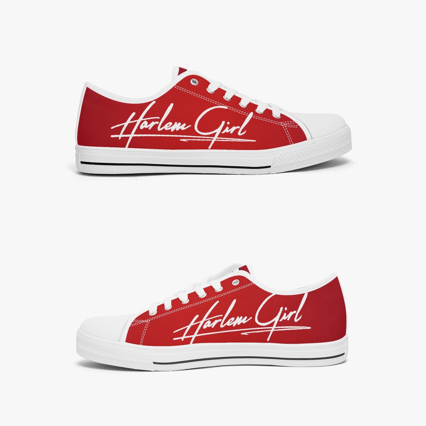 HB Harlem Girl "Lenox Ave" Classic Low Tops - Ruby - Women (Black or White Sole)