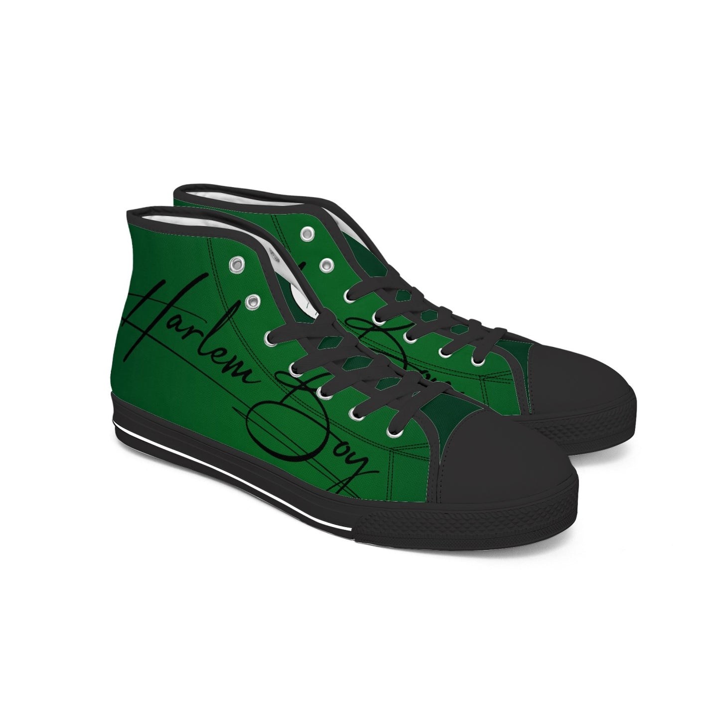 Harlem Boy "Lenox Ave" Unisex Classic High Tops - Emerald (Black or White Sole)