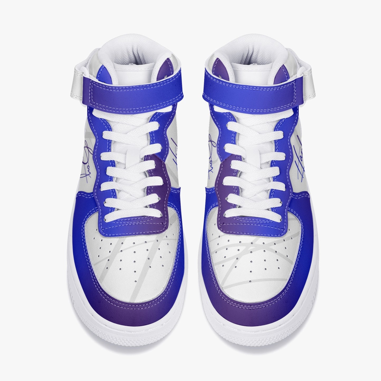 Harlem Boy "Strapped" Leather Hi Top Kicks - Sapphire