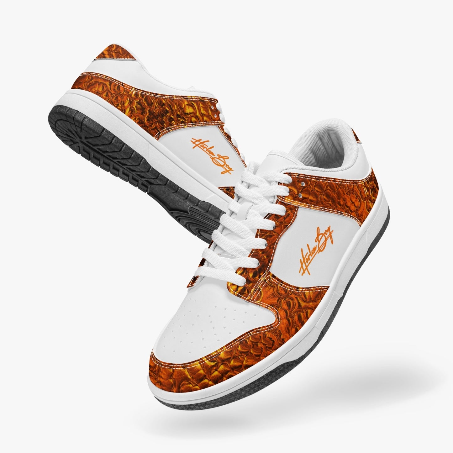Harlem Boy Collection - Dunks - Low Top Men - Crocodile Print Mandarin