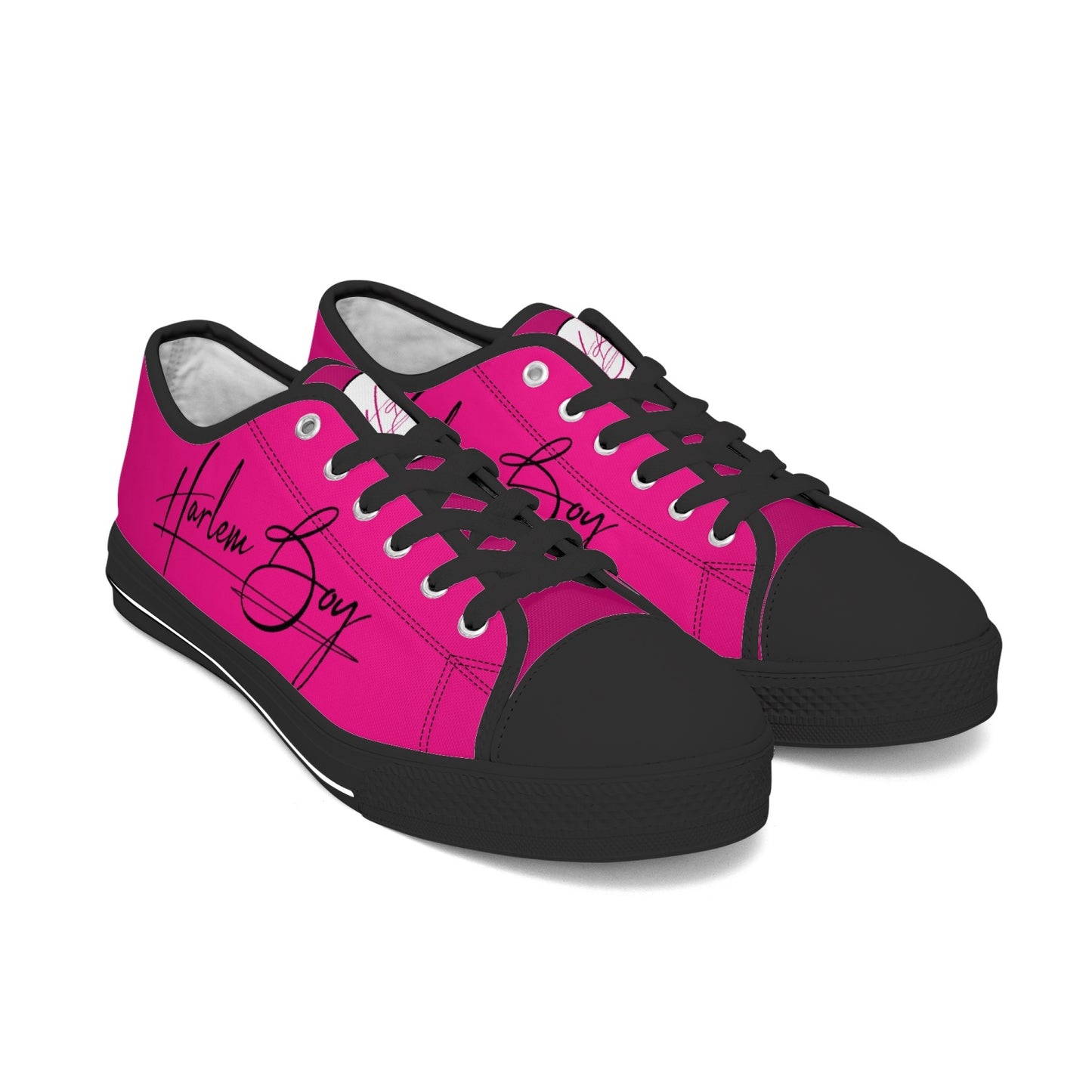 Harlem Boy "Lenox Ave" Unisex Classic Low Tops - Fuchsia (Black or White Sole)