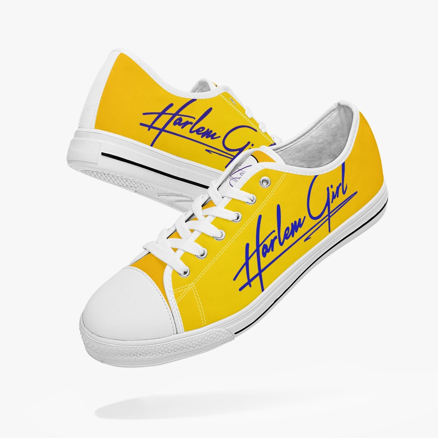 HB Harlem Girl "Lenox Ave" Classic Low Tops - Blue n Gold - Women (Black or White Sole)