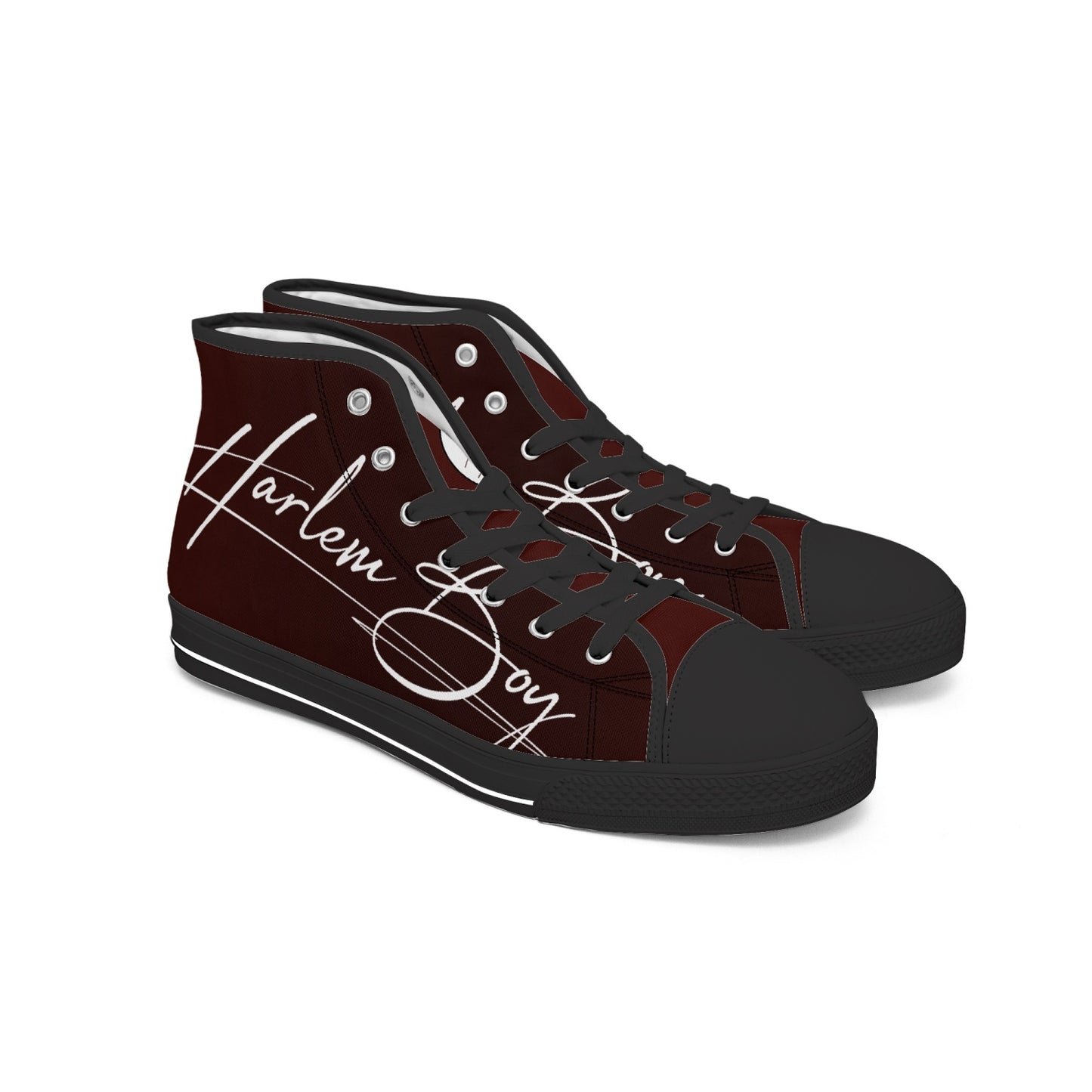 Harlem Boy "Lenox Ave" Unisex Classic High Tops - Burnished Mahogany (Black or White Sole)