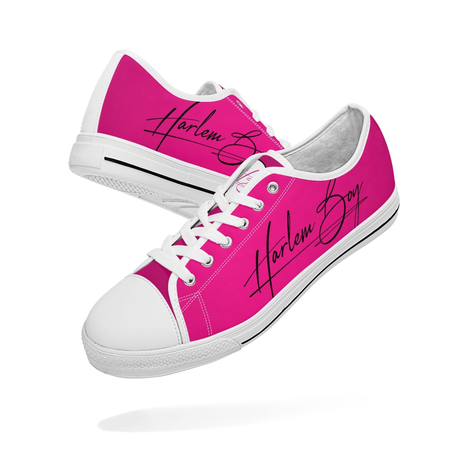 Harlem Boy "Lenox Ave" Unisex Classic Low Tops - Fuchsia (Black or White Sole)
