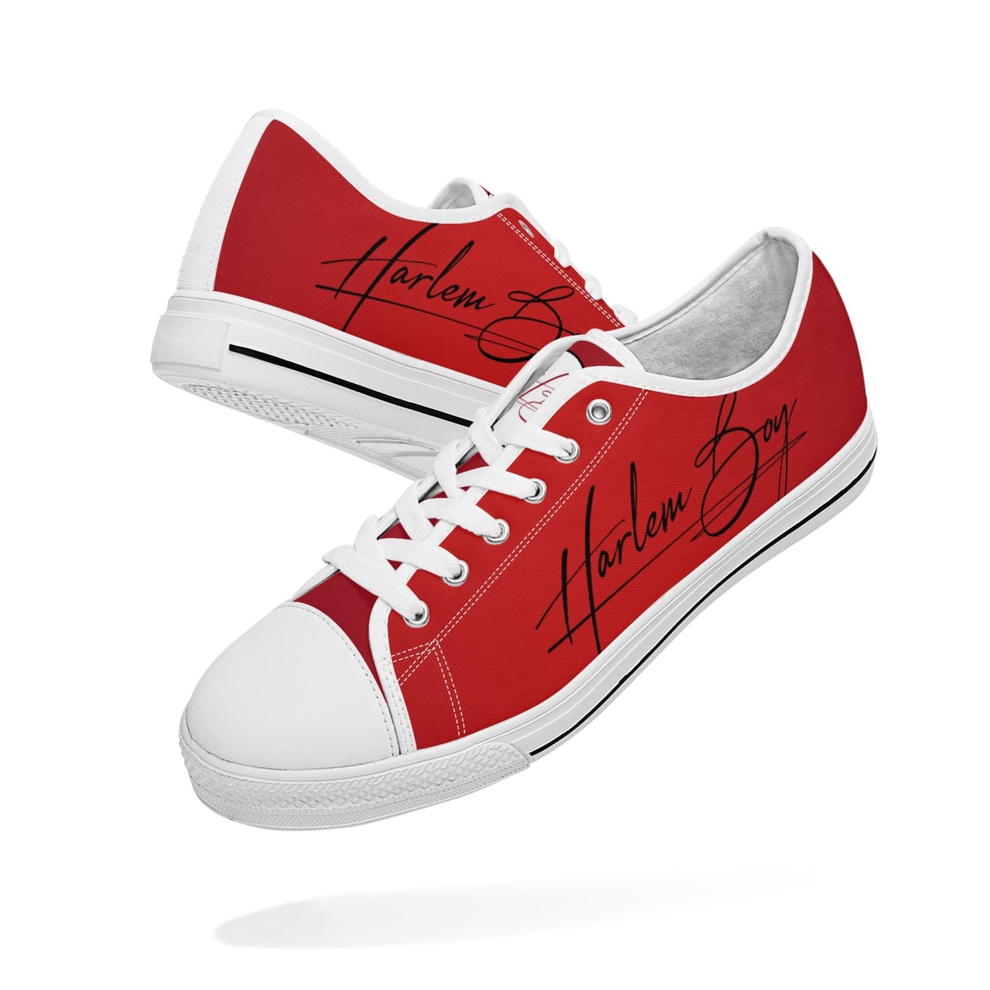 Harlem Boy "Lenox Ave" Unisex Classic Low Tops - Ruby (Black or White Sole)