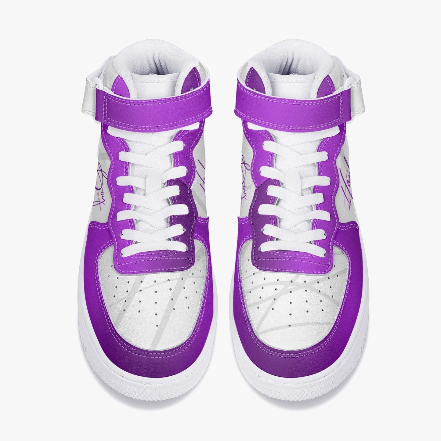 Harlem Boy "Strapped" Leather Hi Top Kicks - Royal Amethyst