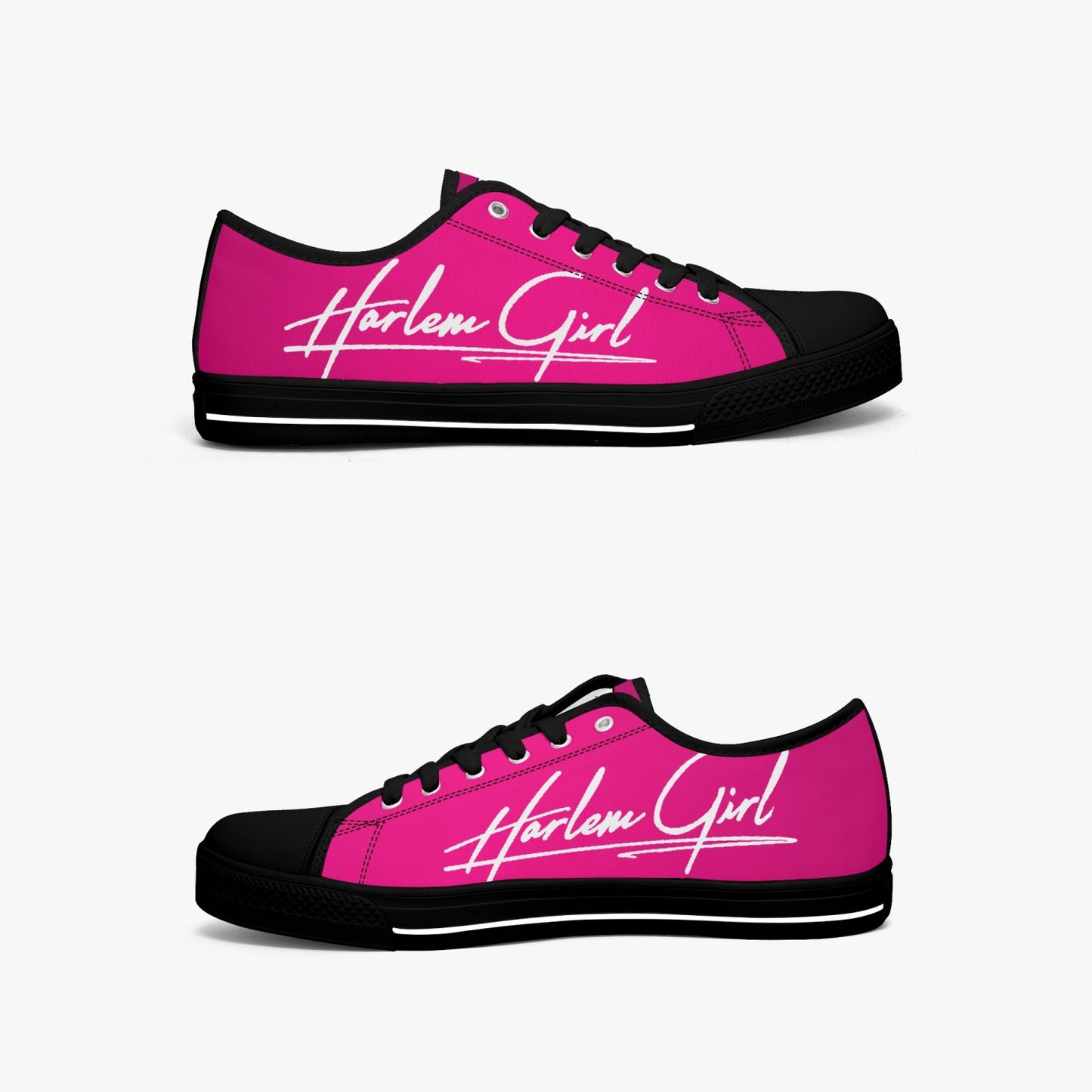 HB Harlem Girl "Lenox Ave" Classic Low Tops - Fuchsia - Women (Black or White Sole)