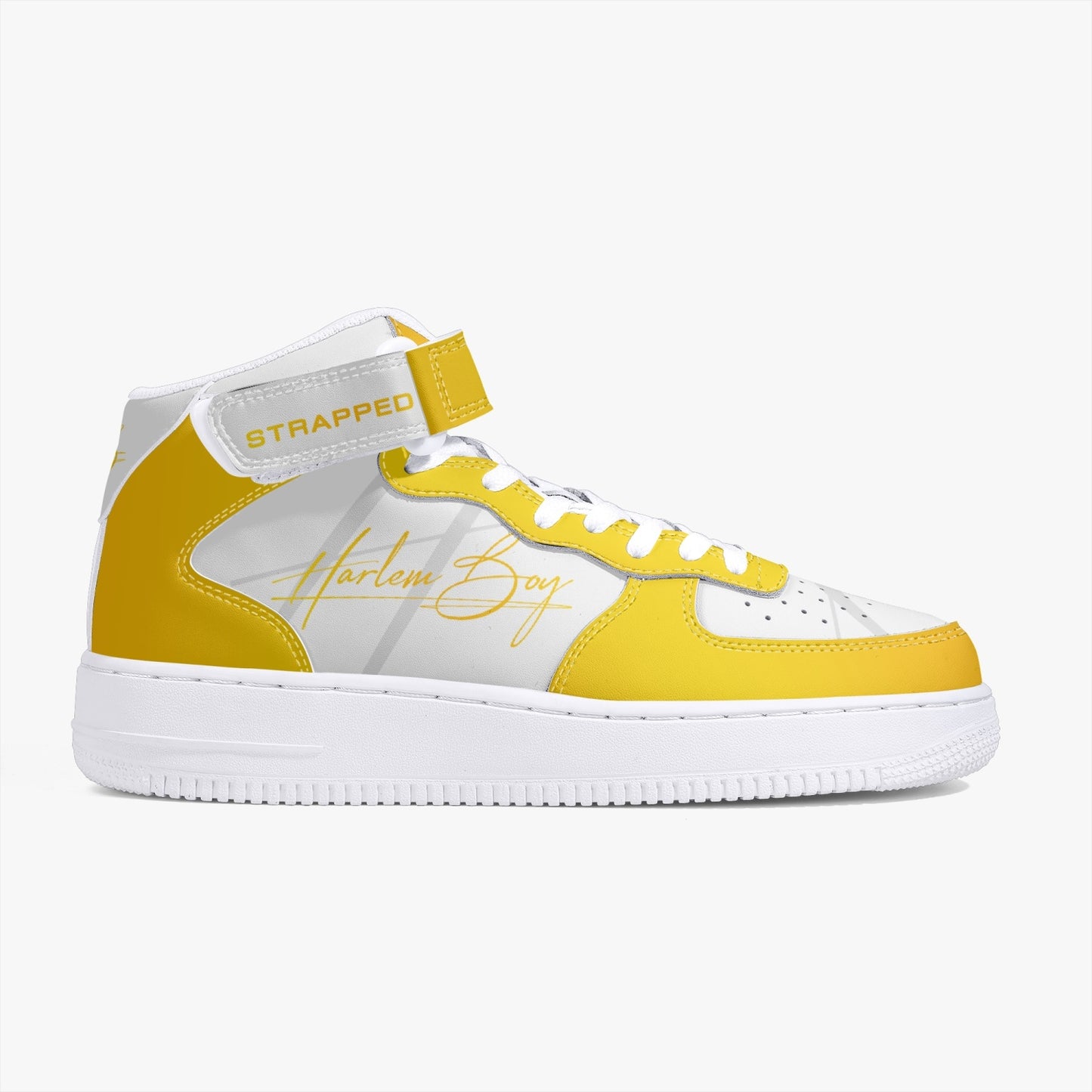 Harlem Boy "Strapped" Leather Hi Top Kicks - Gold