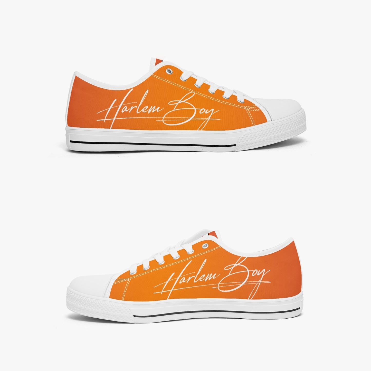 HB Harlem Boy "Lenox Ave" Classic Low Tops - Mandarin - Men (Black or White Sole)