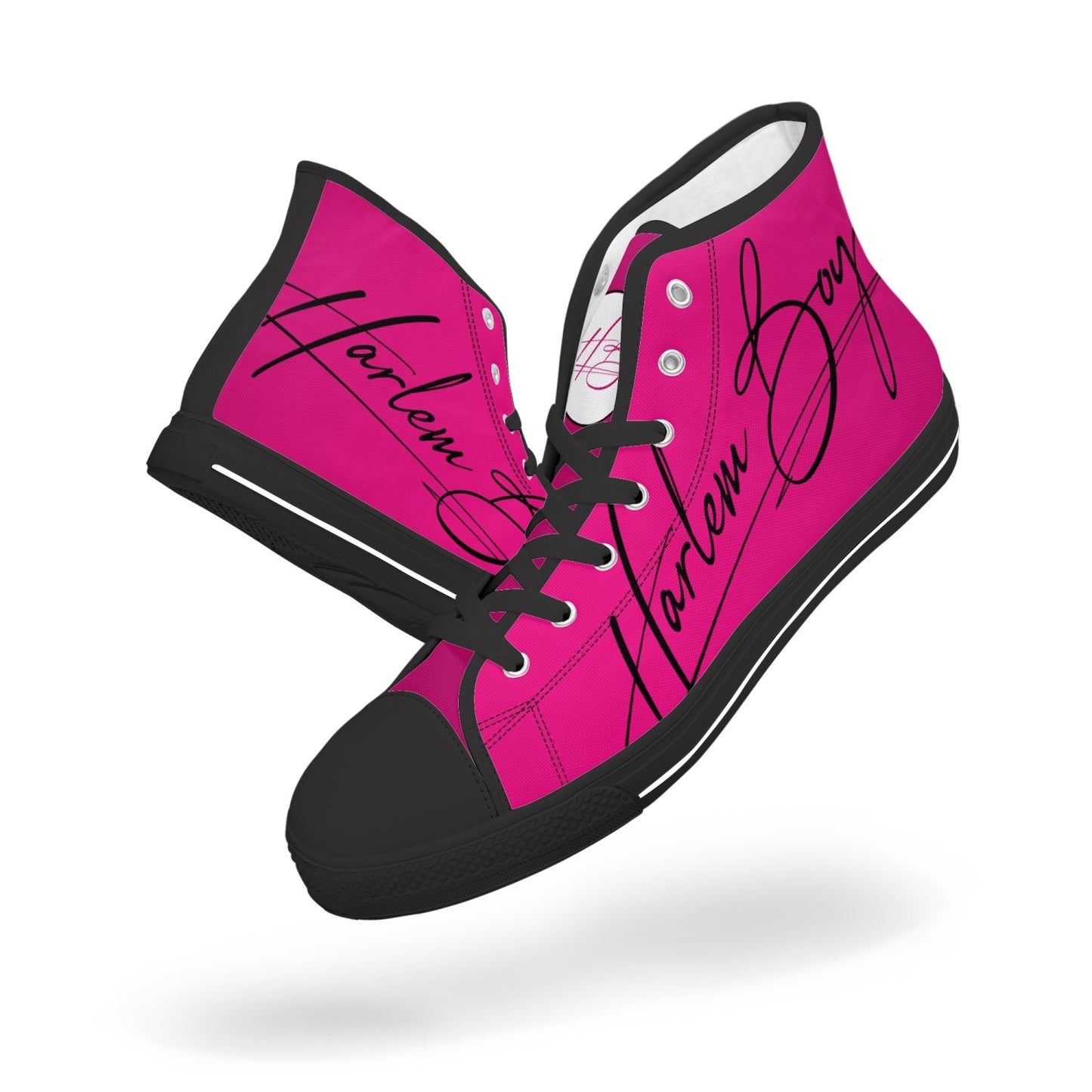 Harlem Boy "Lenox Ave" Unisex Classic High Tops - Fuchsia (Black or White Sole)
