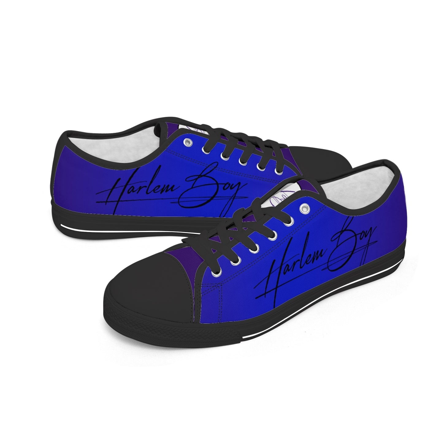 Harlem Boy "Lenox Ave" Unisex Classic Low Tops - Sapphire (Black or White Sole)