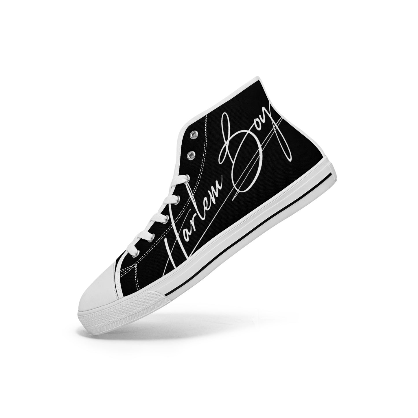 Harlem Boy "Lenox Ave" Unisex Classic High Tops - Onyx (Black or White Sole)