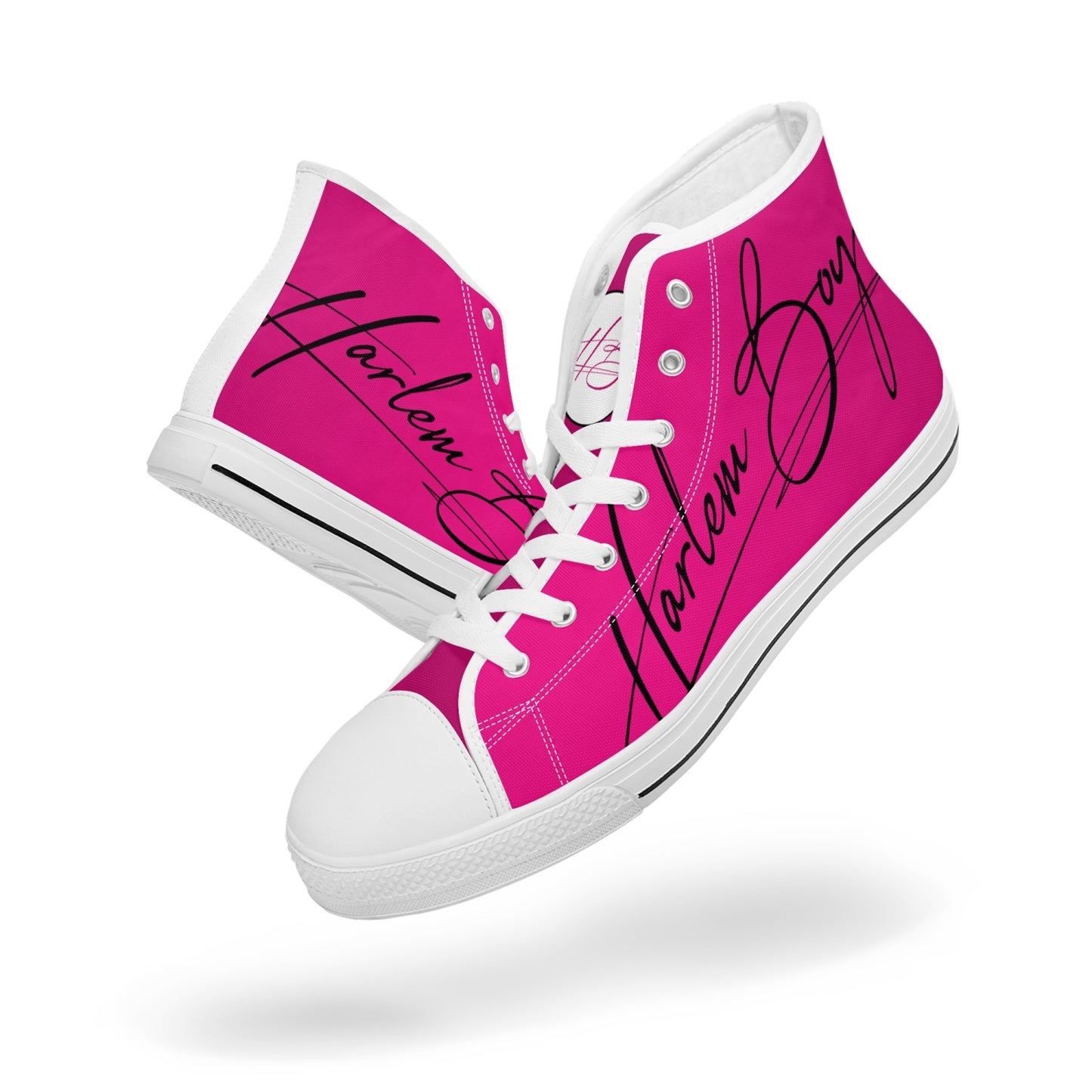 Harlem Boy "Lenox Ave" Unisex Classic High Tops - Fuchsia (Black or White Sole)
