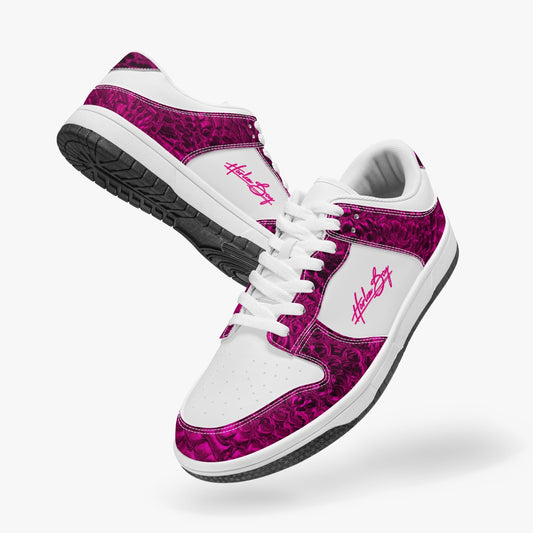 Harlem Boy Collection  - Dunks - Low Top Men - Crocodile Print Fuchsia