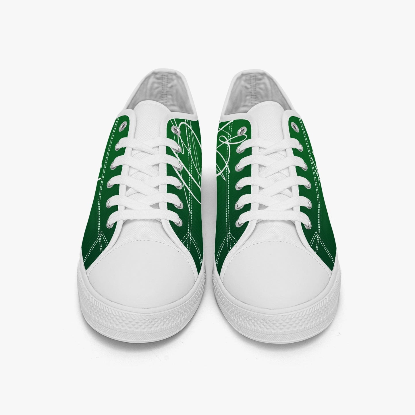 Harlem Girl "Coolee High" Womens Low-Top Canvas Sneaks - Emerald