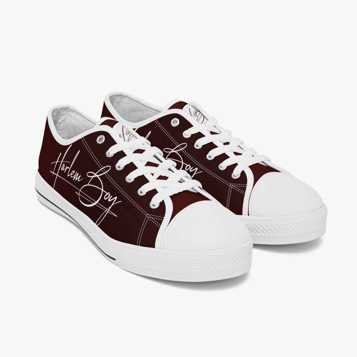 HB Harlem Boy "Lenox Ave" Classic Low Tops - Burnished Mahogany - Men (Black or White Sole)