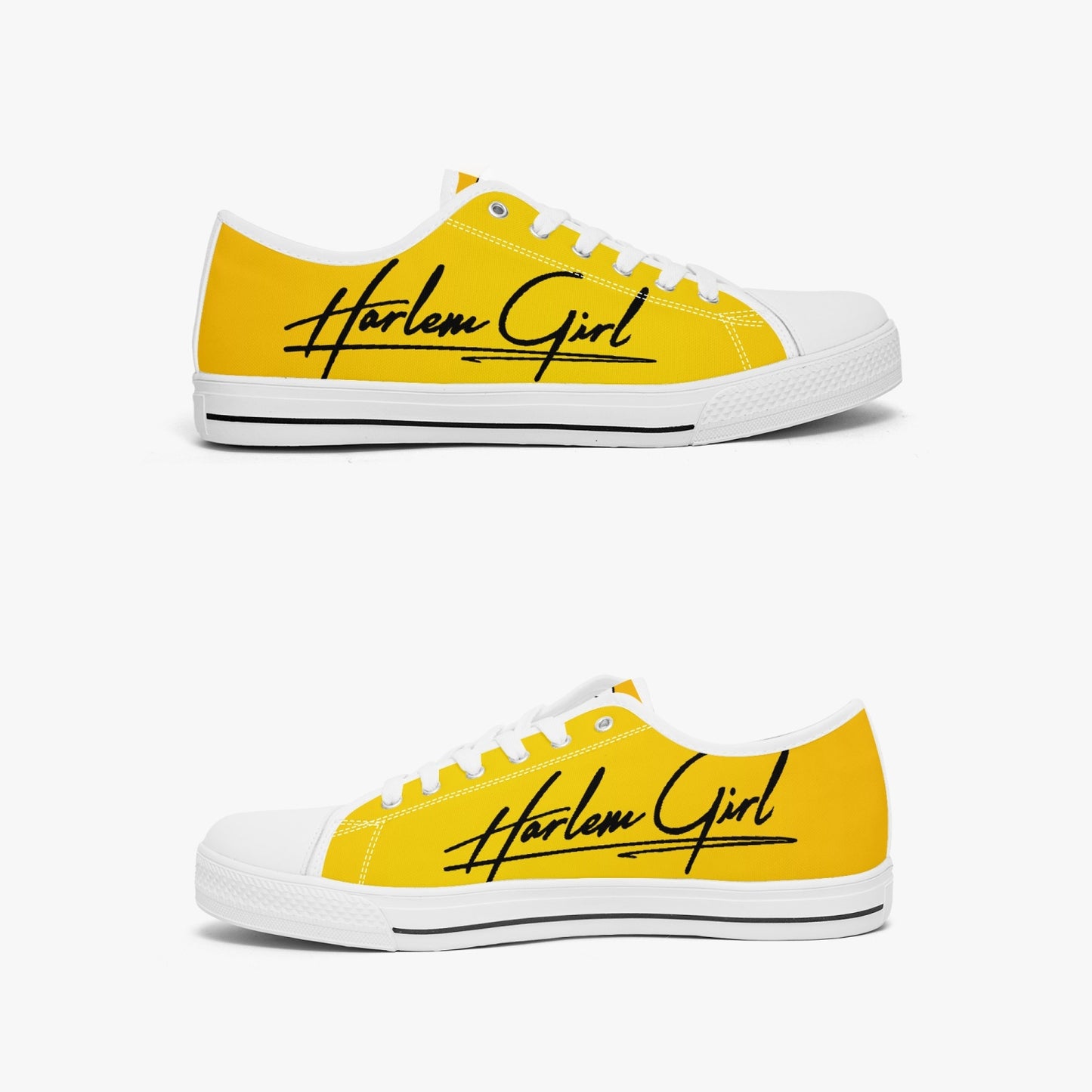HB Harlem Girl "Lenox Ave" Classic Low Tops - Gold - Women (Black or White Sole)