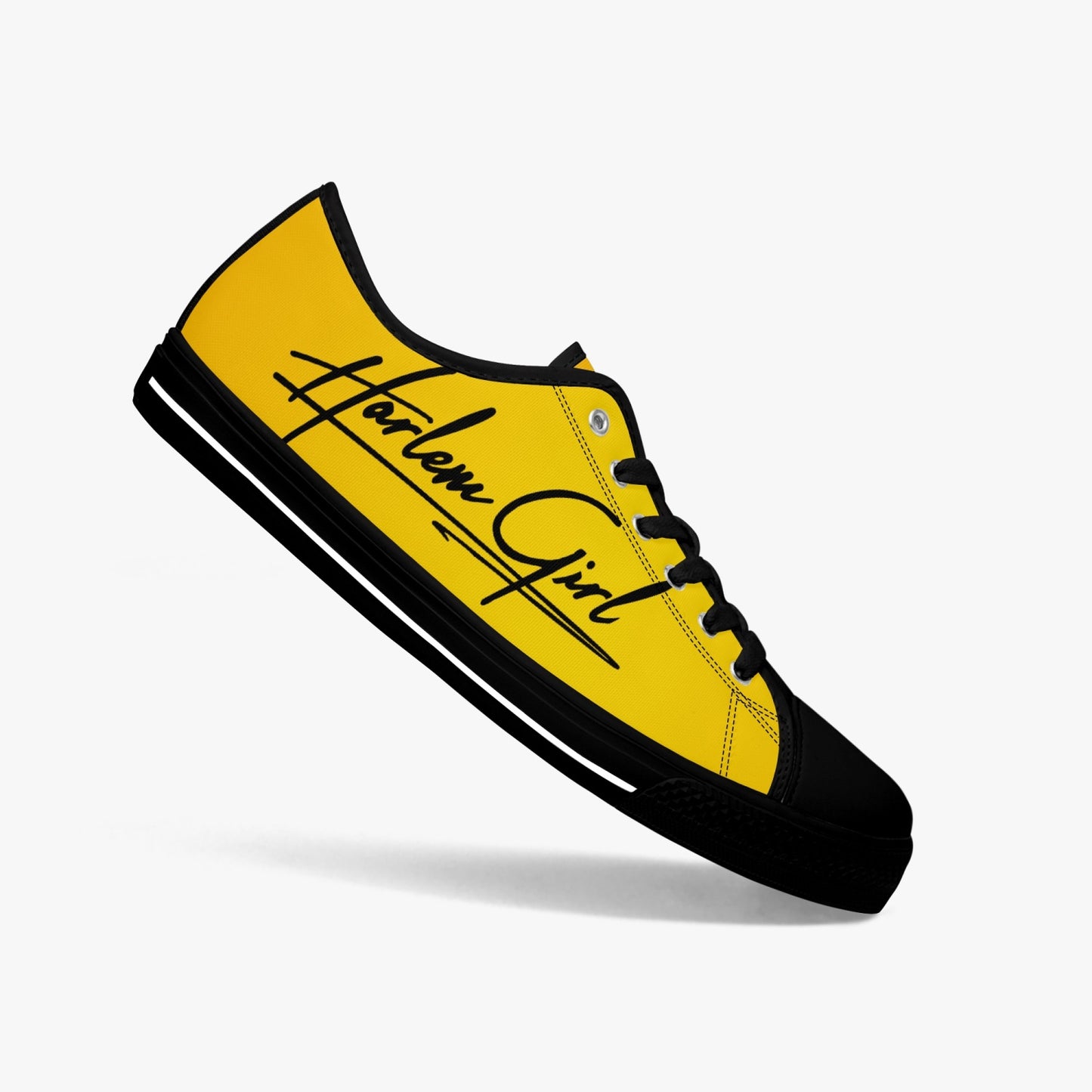 HB Harlem Girl "Lenox Ave" Classic Low Tops - Gold - Women (Black or White Sole)