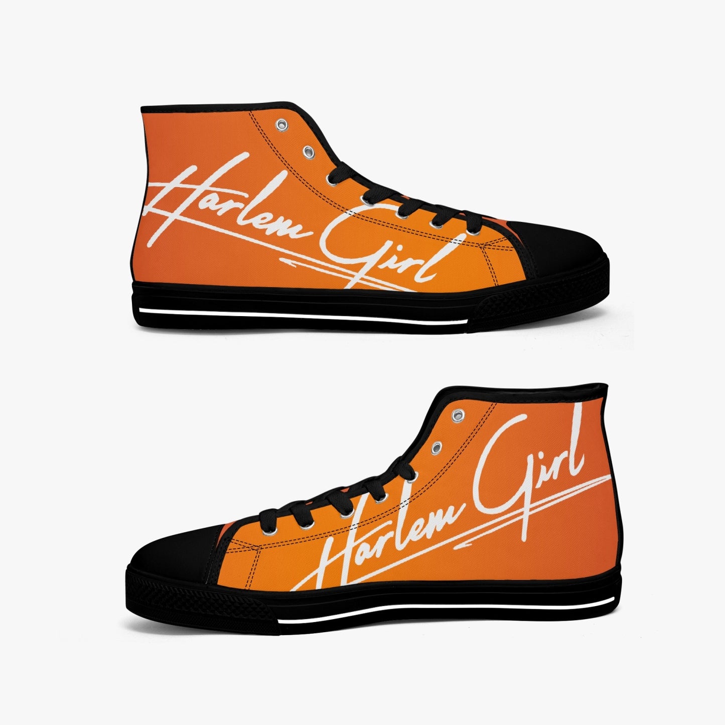 HB Harlem Girl "Lenox Ave" Classic High Top - Mandarin - Women (Black or White Soles)