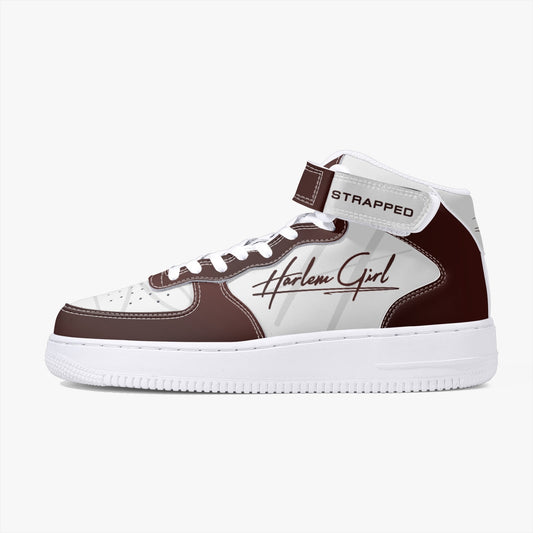 HB Harlem Girl "Strapped" Women's Leather Hi Top Kicks - Burnished Mahogany