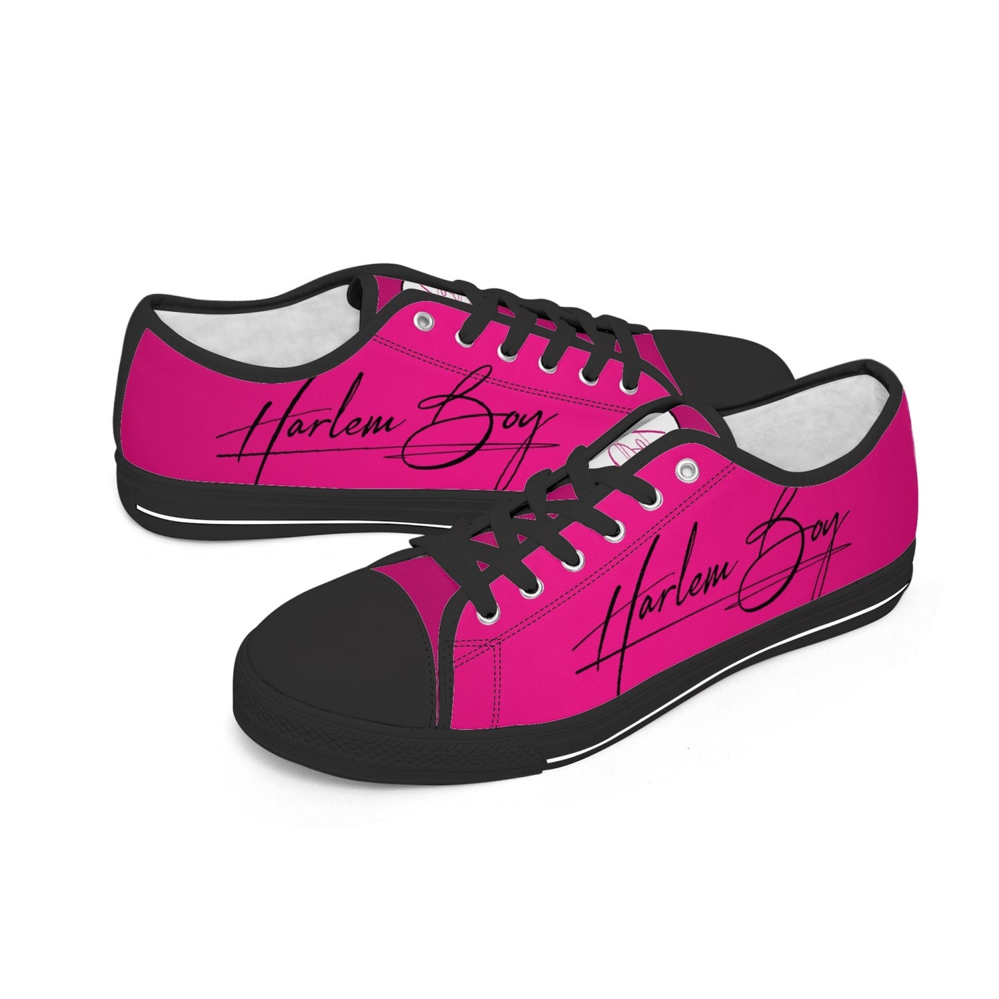 Harlem Boy "Lenox Ave" Unisex Classic Low Tops - Fuchsia (Black or White Sole)