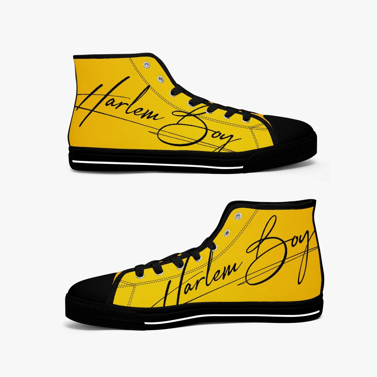HB Harlem Boy "Lenox Ave" Classic High Top - Gold - Men (Black or White Soles)